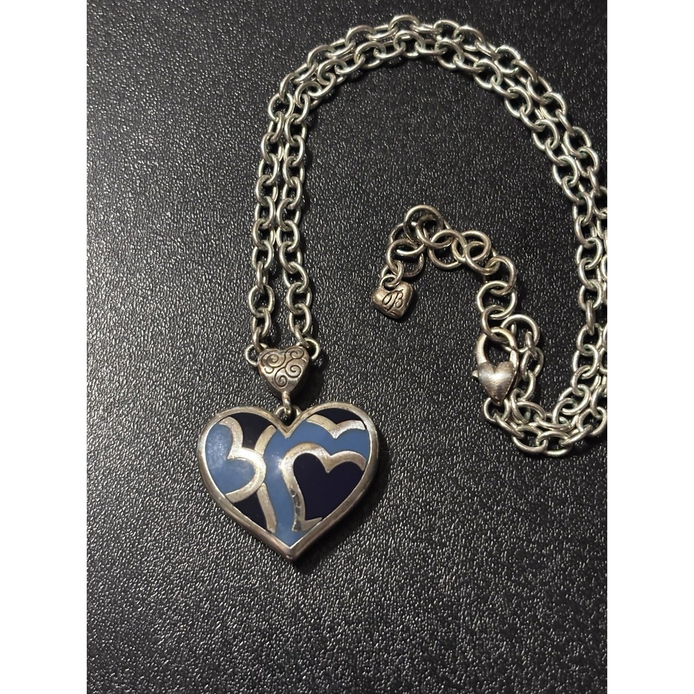 Brighton Blue Enamel Love Me Do Necklace